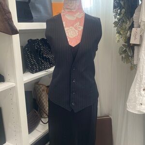 Vintage Dolce & Gabbana Pin striped Gray Silk Vest Size 2/4